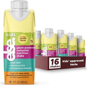 Else Nutrition Plant- Powered Complete Nutrition Shakes for Kids ages 2 plus. Dairy and soy-free, 25 vitamins, minerals, convenient Ready to Drink, Vanilla, 16-pack