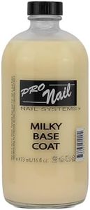 PRONAIL - Milky Base Coat for Nail Polish, 16 Oz - Professional Strength, Long Lasting, Manicure and Pedicure, Nail Strengthener, Hardener, Prevents Chipping - Fast Dry, Bulk Refill