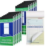 Lincia Pads Sales Order Book 2 Part Carbonless (White/Canary Yellow) Receipt Books with Carbon Copies Cover Receipt Form Invoice 50 Sets Per Book (4.18 x 7.2 Inch/ 10.6 x 18.3 Cm)(12 Pads)