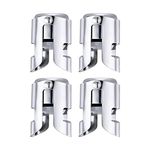 Champagne Sealer Stopper, Stainless Steel Sparkling Wine Bottle Plug Sealer Set with a Longer Sealing Plug, Gifts Accessories for Champagne (Silver - 4 Pcs Pack)