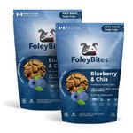 Foley Bites — Blueberry & Chia (2-Pack) — Premium Baked Dog Treats - Made in Canada, All-Natural Ingredients, Plant Based, Grain Free, Human Grade, Vegan Dog & Puppy Training Treats — 400g / 14.1oz