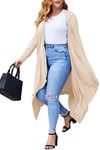 IN'VOLAND Women's Plus Size Cardigan Long Sleeve Open Front Drape Cardigans Lightweight Long Duster Camel