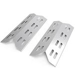 WELL GRILL 2 Pack BBQ Heat Shield Plates, Stainless Steel Burner Cover Flame Distributor Outdoor Barbecue Replacement Parts for Landmann Triton 2 and 3 (39.5cmx17cm)