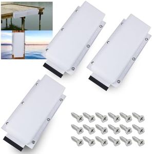 VEITHI Dock Bumper White,Dock Bumper Guard with Screws,Boat Dock Bumper 3 Pack Total 48IN for Boat Dock Vertical Pole Post,PVC Piling Bumper-Post Bumper for Horizontal Deck or Pier Fenders