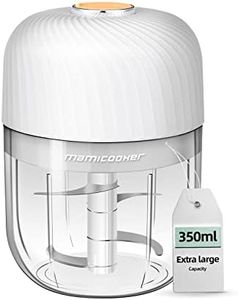 MAMICOOKER Electric Garlic Chopper, Portable Veggie 350ML Grinder Masher Onion Blender to Vegetable, Cordless Food Processor for Ginger, Chili, Fruit, Meat, Spices, Beans, etc White SL-BM350