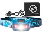 Foxelli Rechargeable LED Headlamp – Ultralight, Waterproof, and USB Rechargeable Headlamp with Red Light for Running, Camping, Hiking & Outdoors