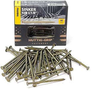 Huttig-Grip 3-1/8 inches Sinker Nails 12d for Construction Framing HGN12CSKR1 Vinyl Coated Finish, 1 lb Pack of 75 Nails
