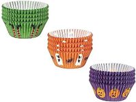 Juvale Halloween Cupcake Liners - 300-Piece Halloween Cupcake Wrappers Baking Supplies, Party Favors for Cake and Muffin Decorations, 3 Assorted Designs Including Pumpkin, Ghost and Spider, Witch