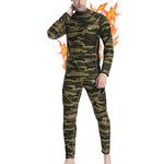 MEETWEE Men’s Thermal Underwear Set, Compression Base Layer Long Johns Long Sleeve Top Shirt Suit for Winter Workout (Camouflage-1, L)