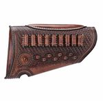 Tourbn TOURBON Handmade Leather Rifle Buttstock Ammo Holder Cheek Rest Pouch for 30.06, 30.30, 308 Cartridges