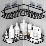 KYMIO Stainless Steel Wall Mounted Bathroom Corner Shelf Organizer Storage Hanging Shower Caddy Corner Self-Adhesive Soap Holder (Pack of 1)