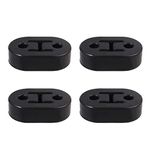 Bohaner 4PCS Universal Exhaust Rubber Mount Black Exhaust Pipe Hanger Car Heavy Duty Exhaust Hanger Insulator Shock Absorbent 2 Holes, 12mm for Most Cars Truck Van