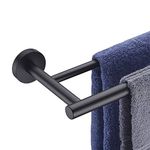 Hoooh Double Bath Towel Bar, 30-Inch Matte Black Stainless Steel Hand Towel Rack for Bathroom, A102L75-BK