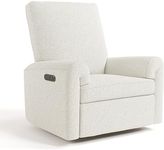 Storkcraft Sorrento Deluxe Power Recliner Swivel Glider (Ivory Boucle) – Premium Electronic Power Recliner for Nursery, Includes Dual-USB Charging Port with USB-A & USB-C, Nursery Glider Rocking Chair