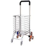 KAVID Folding Stair Climbing Shopping Cart Trolley Home 8 Wheels Stair Climber Gift Wheel Roller Portable Foldable Stainless Steel Travel