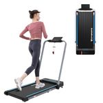 CITYSPORTS Walking Jogging Treadmill Slim & Portable for Home, Low-Noise Walking Pad, Exercise Treadmill with Adjustable Speed (Black Blue)
