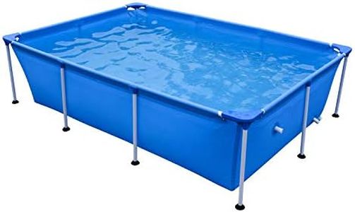 JLeisure Avenli 8.5 Feet x 6 Feet x 2 Feet Rectangular Above Ground Framed Outdoor Backyard Swimming Pool for Adults and Kids, Blue