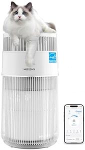 WiseSky Pet Air Purifier, 3-in-1 HEPA Filter for Cat Hair Dander Odor Dust, for Home Large Room, Up to 1644 ft², Smart App Control, 360° Air Intake, W-Cat, White