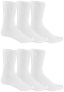 Dr. Scholl's Men's Diabetes and Circulatory Crew Socks, White, Shoe Size: 13-15