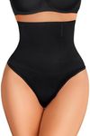 Avidlove Thong Shapewear Tummy Control Thong Underwear Plus Size Black Waist Shaper(Black,XX-Large)