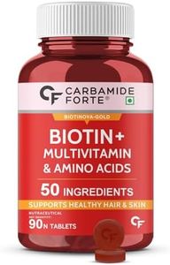 Carbamide Forte Biotin Tablets for Hair Growth | Biotin Supplement with 50 Multivitamin Ingredients for Women & Men | Hair Supplements for Women & Men | Hair Growth Tablets - 90