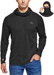 Willit Men's Sun Protection Hoodie UPF 50+ Fishing Hiking Shirt Long Sleeve SPF UV Shirt Rash Guard Lightweight Black M