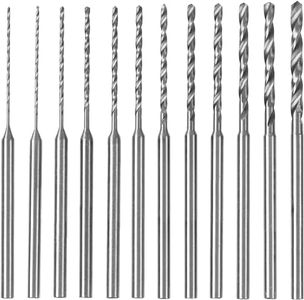 KEWAYO 12Pcs Micro Twist Drill Bit Set, 0.5-2.0mm Tiny Drill Bit 2.35mm Shank HSS Mini Engraving Drill Bit Hole Drilling Tool for DIY Amber, Bead and Beeswax