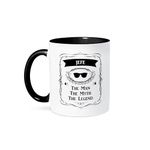 3dRose Mug_232417_4 "Jefe The Man The Myth The Legend Dad Father Boss Chief in Spanish Two Tone Black Mug, 11 oz, Black/White