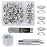 HO2NLE 50 Sets Grommet Tool Kit 20mm Large Grommets Eyelets Kit Tarpaulin Eyelet Kit Eyelet Punch Kit with Grommet Setting Tool for Curtains Canvas Fabric Leather Clothing Shoes Craft Making