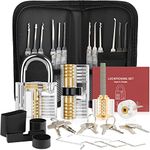 Lock Pick Set, [Difficulty Upgraded] [36 Pcs] Diyife Premium Practice Lock Picking Tools with 4 Transparent Training Padlocks for Lockpicking, Guide for Beginner and Locksmith Training (Titanium)