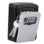 Lospu HY Key Lock Box with 4 Settable Digit Combination Wall Mounted Made of Weather Resistant Steel for Indoors or Outdoors Holds up to 5 Keys