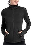 Vutru Women's Full Zip Workout Yoga Jacket Running Track Jacket w Thumb Holes