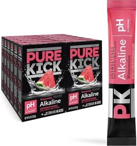 Pure Kick Alkaline Singles to Go! Powerdered Drink Mix, Unsweetened with a Hint of Flavor - Watermelon, Includes 12 Boxes with 6 Packets in each Box, 72 Total Packets