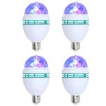 4Pack Color Rotating Bulb E26 Party LED Bulbs,Multi Crystal Stage Lights for Disco,Color Changing Strobe RGB Bulb,Suitable for Indoor and Outdoor Birthday Parties,Clubs,Bars,Photography