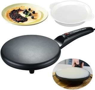 Golden Prairie 8" Electric Crepe Maker, Nonstick Crepe Pan with Long Handle, Auto Temperature Control, Quick Heat-Up 800W, Easy Clean, PFOA & BPA Free with Batter Tray