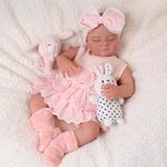 BABESIDE Realistic Reborn Baby Dolls 20 Inch Lifelike Newborn Reborn Babies Real Life Girls Doll Soft Vinyl Cloth Body with Feeding Kit Box for Kids Age 3+