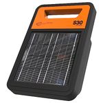 Gallagher S30 Solar Electric Fence Charger - 20 Miles/60 Acres Efficient Energizer Panel Lithium Battery 0.3 Stored Joule Adaptive Energy Control, for Livestock & Wildlife (G350414)