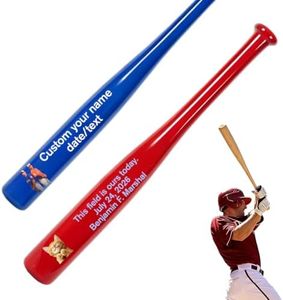UGU Personalized 18-Inch Mini Baseball Bat, Custom with Photo, Name, Logo (Custom Wooden Bat)