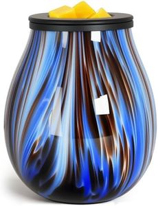 Wax Melts Warmer Candle Warmer - Art Glass Wax Warmer for Scented Wax, Electric Wax Burner with Removable Silicone Dish 7 Colors Light Changing Wax Melter for Home and Office Decor & Gift for women