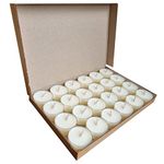 24 Natural Unscented 100% Vegetable SOY WAX Tealight Candles Minimum 4 Hours Burn Time Paraffin-Free Non-Toxic Vegan Tealights in Clear Cup for Oil Burner & Wax Melter