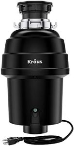 KRAUS WasteGuard 1 HP Continuous Feed Garbage Disposal with Ultra-Quiet Motor for Kitchen Sinks with Power Cord and Flange Included