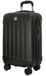 UTTAM 20 Inch Lightweight Travel Cabin Bag - Carry On Suitcase, ABS, Water Resistant & Safe Locking System - Easyjet Overhead Compliant (56x23x38cm) (Black)