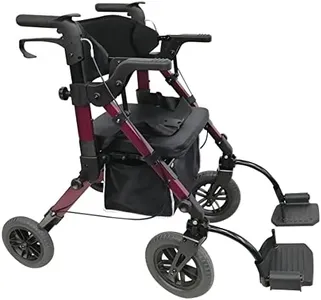 LivingSURETM Dual Function Transport Chair and Rollator XLm Magenta