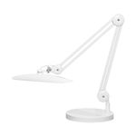 Neatfi XL 2,200 Lumens LED Task Lamp, 24W Super Bright Desk Lamp, 117 Pcs SMD LED, 51CM Wide Lamp, 4 Level Brightness, Dimmable, Eye-Caring LED Lamp (Non-CCT with Base, White)