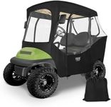 10L0L Golf Cart Enclosure for 2 Seater Club Car DS Precedent Onward and Tempo, 600D Waterproof and Windproof Golf Buggy Keep Warm Cover with Side Mirrors Opening Zipper 4 Side Clear Windows