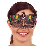 Jacobson Hat Company Glitter Mardi Gras Metal Filigree Mask