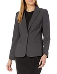 Calvin Klein Women's One Button Lux Blazer, Charcoal, 2