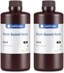 ANYCUBIC 2000g 3D Printer Resin Bundle with Low Odor and Safety, 405nm UV Plant-Based Rapid Resin with High Precision and Quick Curing for LCD 3D Printing (Black, 1000g 2-Pack)