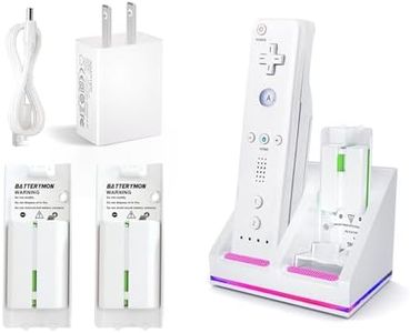 Dual Charging Station Dock + 2pcs 2800mAh Rechargeable Battery Pack for Wii/Wii U Remote Game Conroller, Controller Charger Kit with USB Cable and Batteries