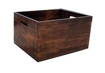 UrbanMantra SOHO Wooden Crate Pinewood Storage Box (18L x 14 W x 10H Inches , Walnut Brown)